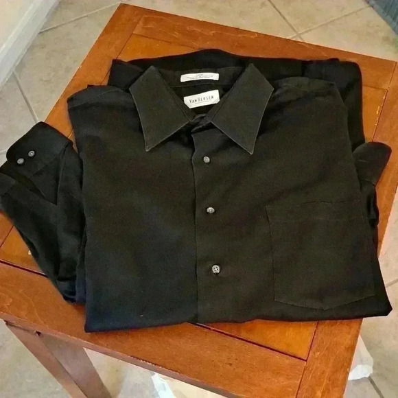 Shirt VAN HEUSEN BLACK LONG SLEEVES - Picture 1 of 4